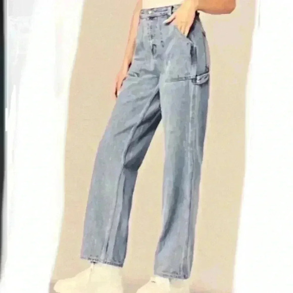 NWT Simple Society Highrise Light Wash Rayon Ankle Carpenter Jeans Size 9/29 - Picture 13 of 16